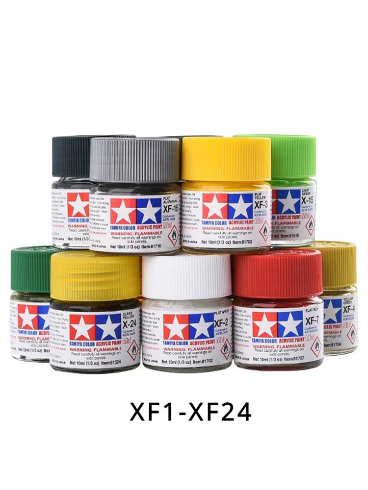 Tamiya Model Paint Set - TAMIYA cat akrilik XF1-XF24 warna datar/Matt