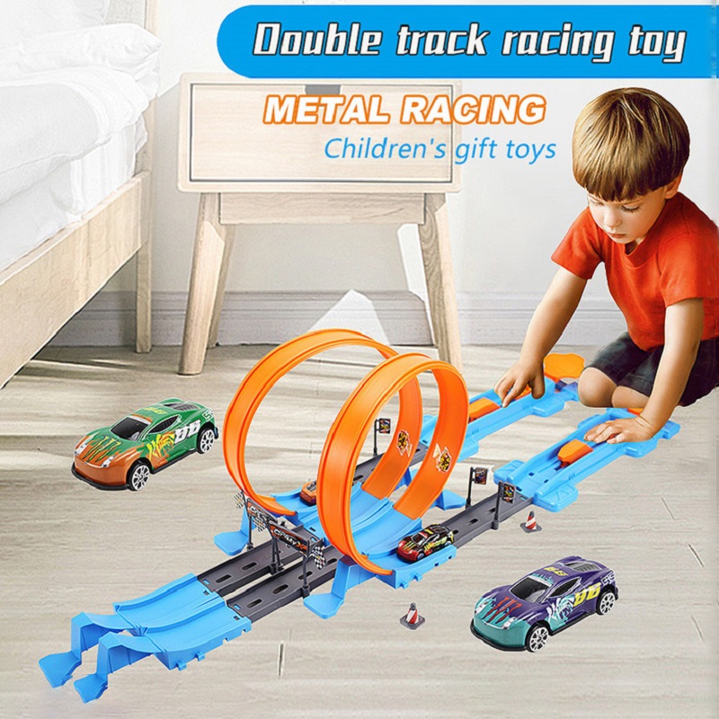 Hot Wheels Car Track Sets - Hot Stunt Speed mainan mobil balap